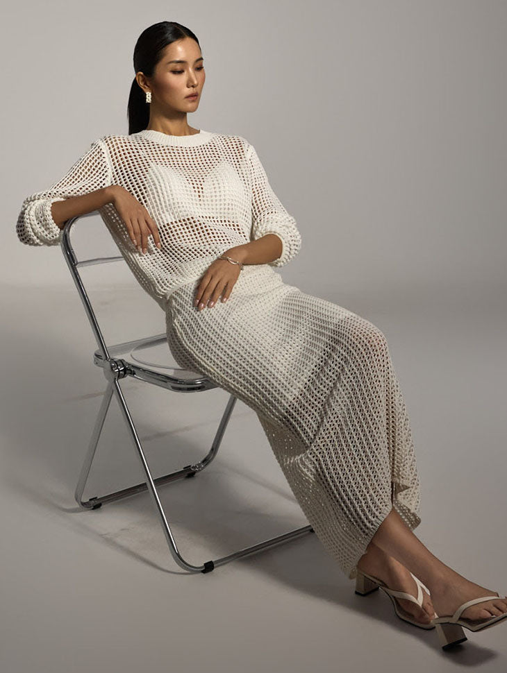 TP2129 ネットトップス&スカートセット