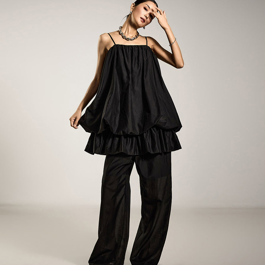 TP2176 ノースリーブトップスとスラックスセット