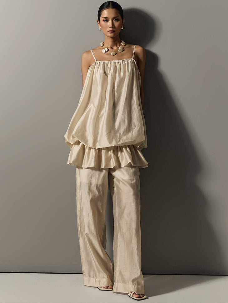 TP2176 Sleeveless Top and Slacks Set