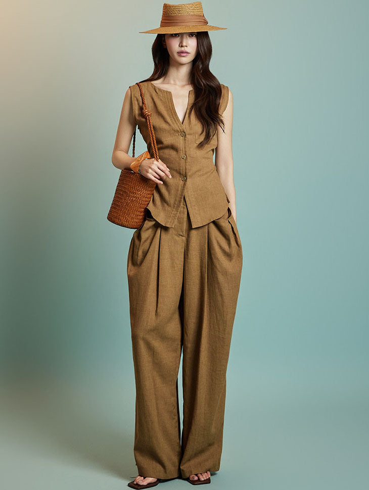 TP2188 リネンベストパンツセット