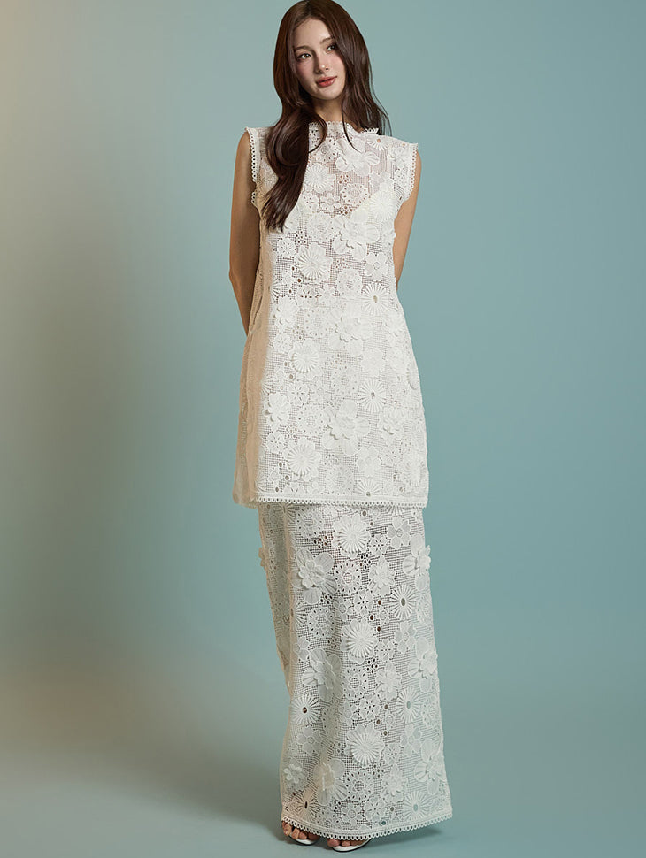 TP9169 蕾丝上衣和裙子套装