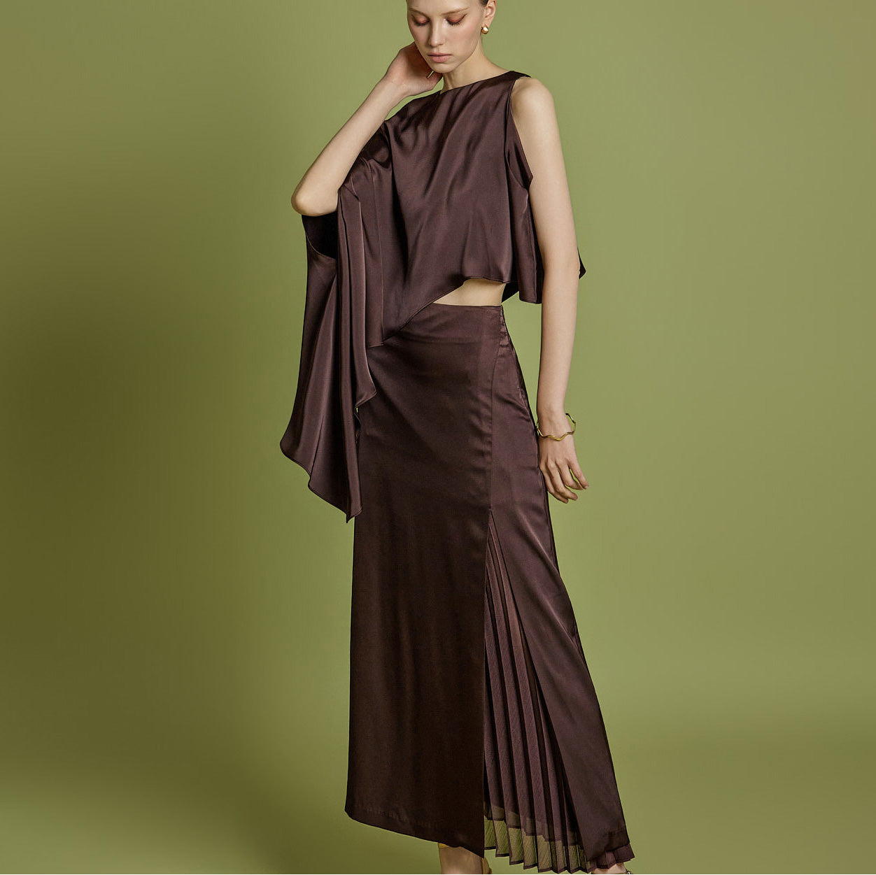 TP9173 アシンメトリーブラウス&スカートセット