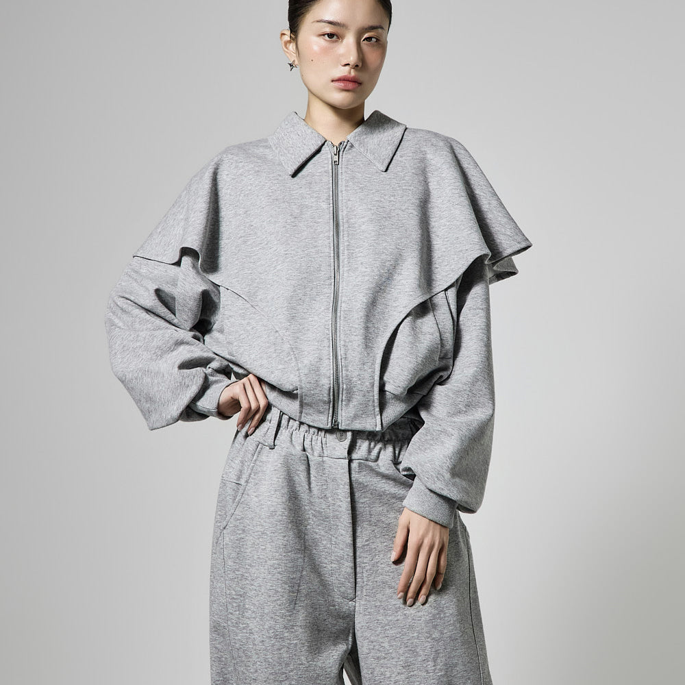 TR052 Collar Zip-Up Sweat Set