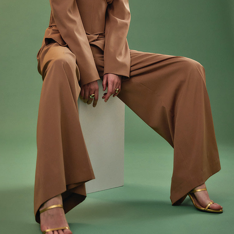 MBDP001 ハイウエストピンタックワイドマキシスラックス