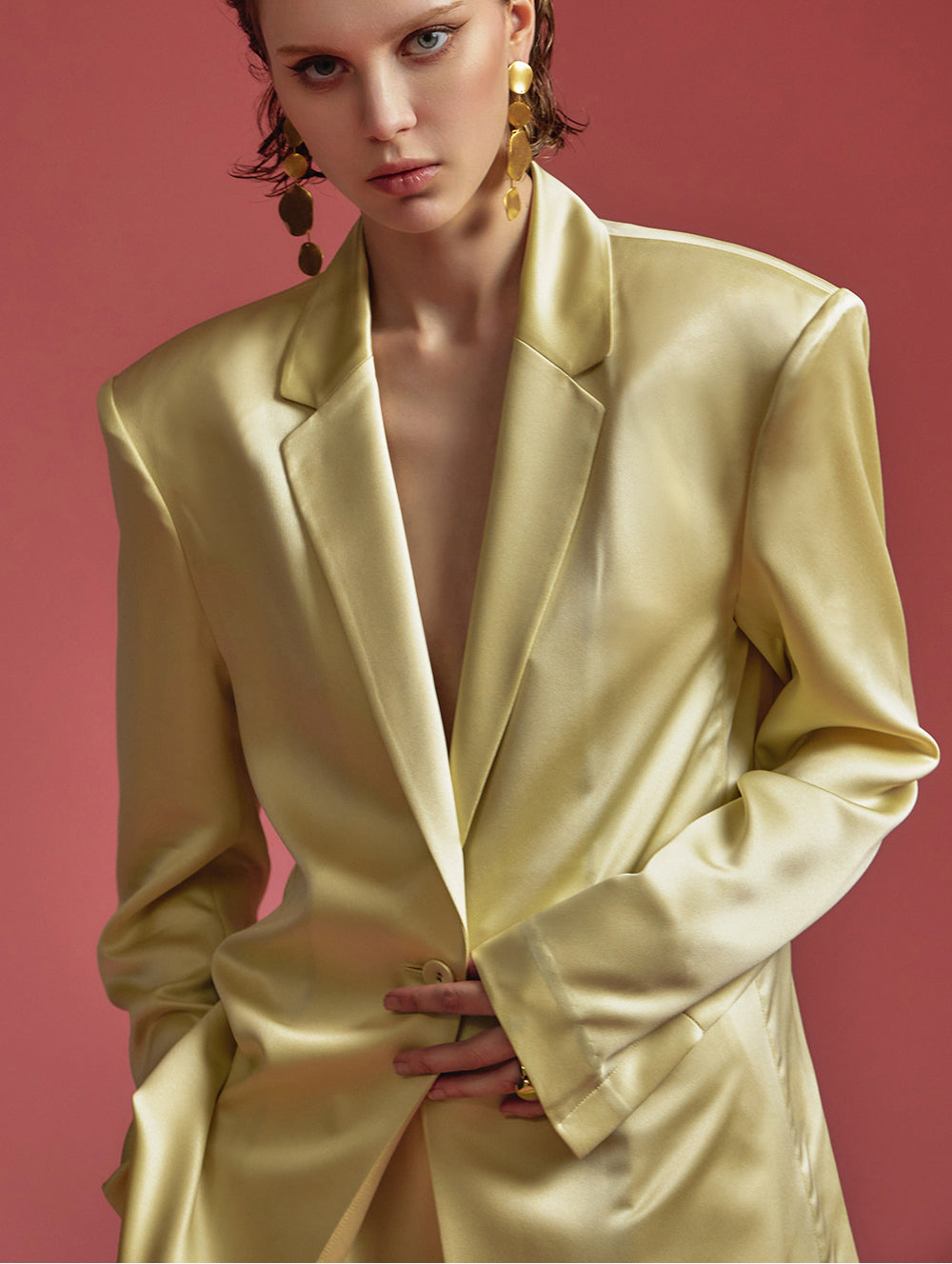 MBDJ022 缎面两扣单夹克