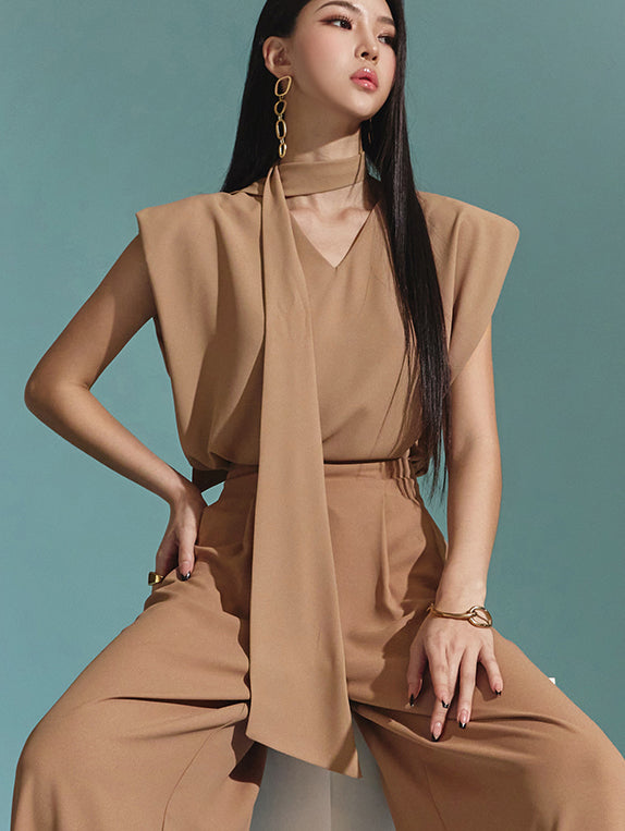 B2846 衬衫配围巾