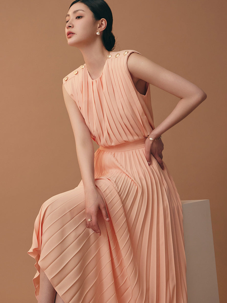 B2748 褶皱无袖衬衫