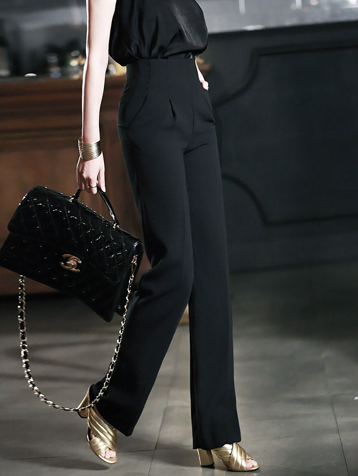 P1491 ハイウエストストレートスラックス