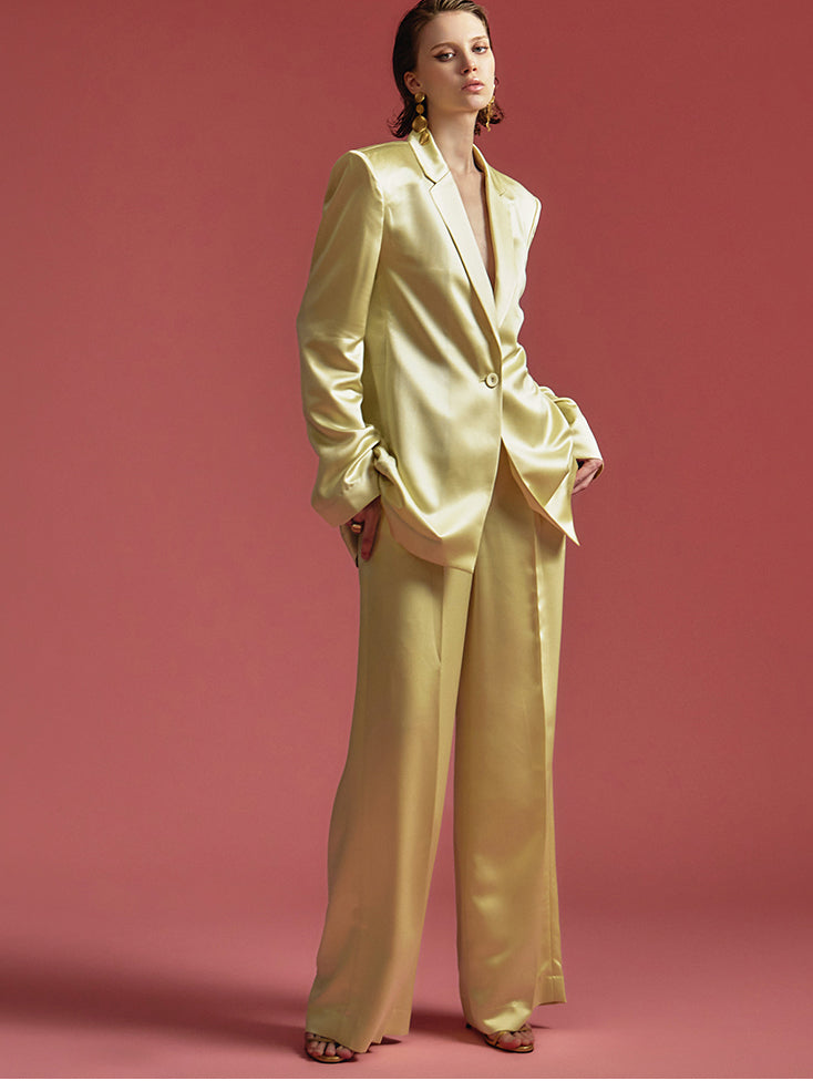 MBDTP011 缎面两粒扣夹克套装