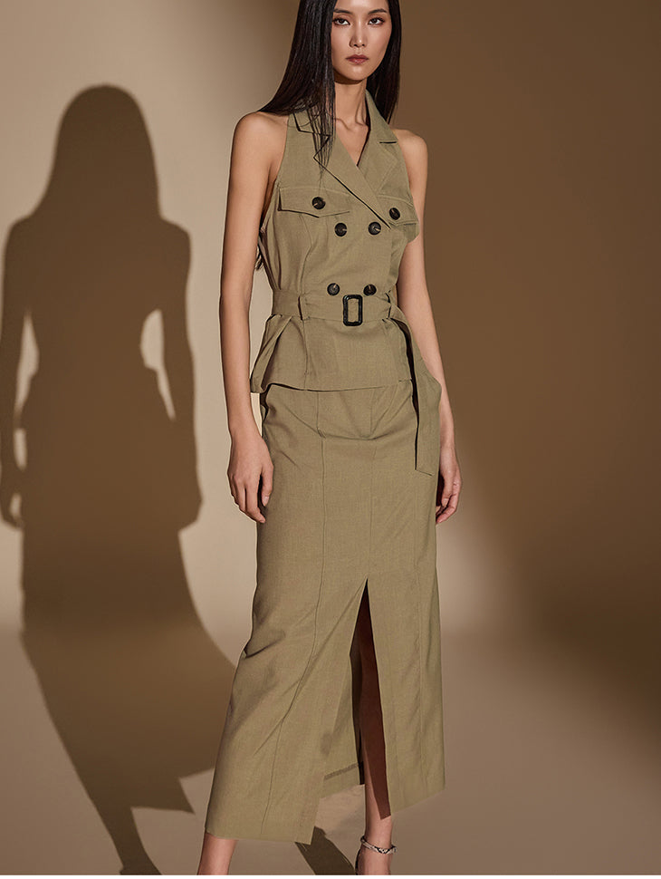 D4980 腰带连衣裙