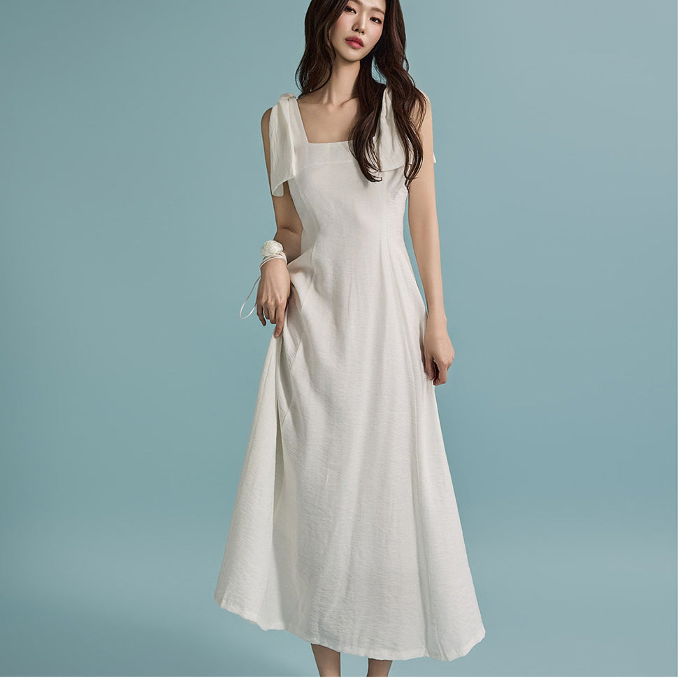 D5014 ショルダーリボンワンピース