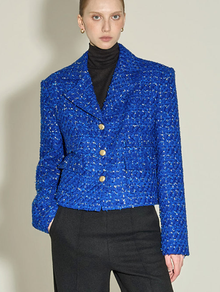 J9353 Tweed Gold Button Jacket