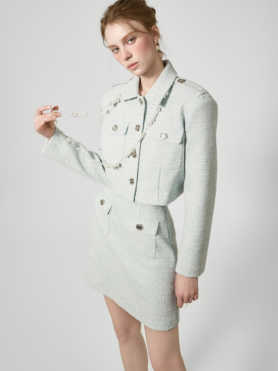 J3159 粗花呢短款外套