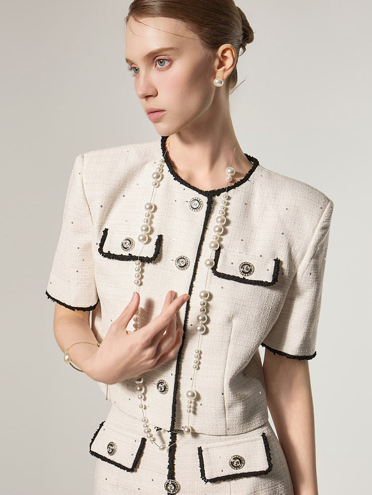 J3176 花呢拼色夹克