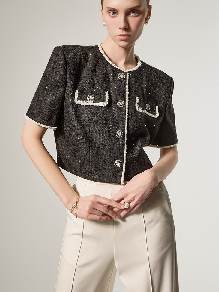 J3176 ツイード コントラスト ジャケット