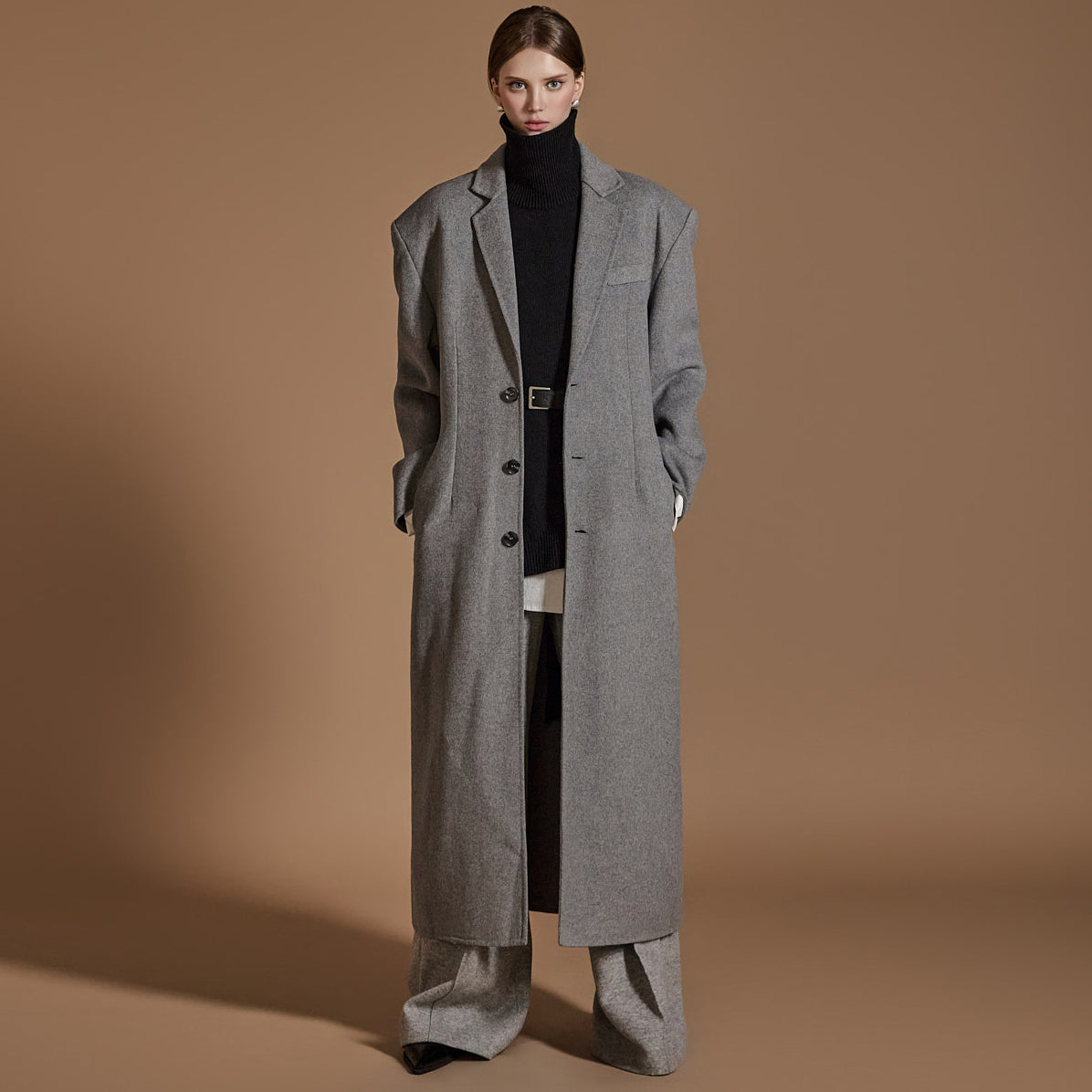 J2421 Three button Wool Long coat