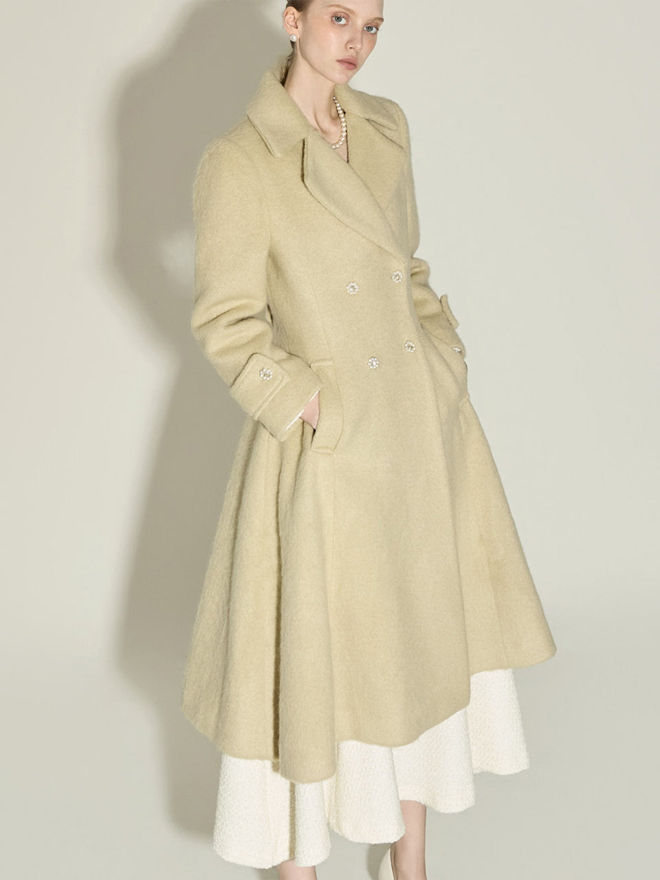 J3044 Flared Wool Coat