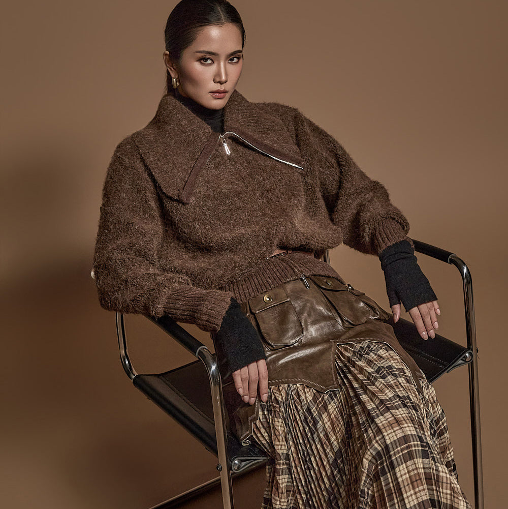 J2570 针织领拉链运动衫