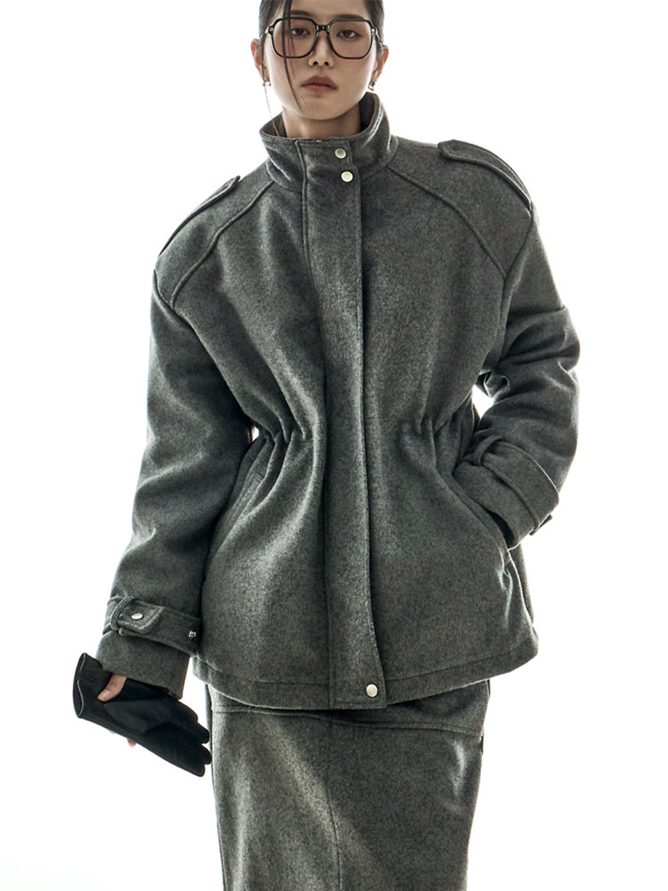 J3033 High-Neck Wool Jacket