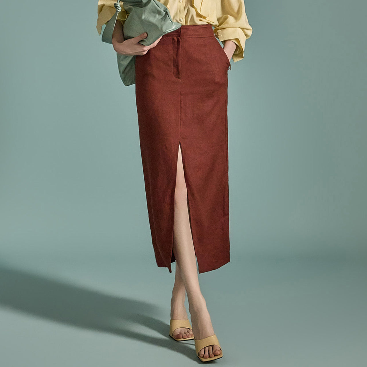 SK2784 Linen Slit Skirt