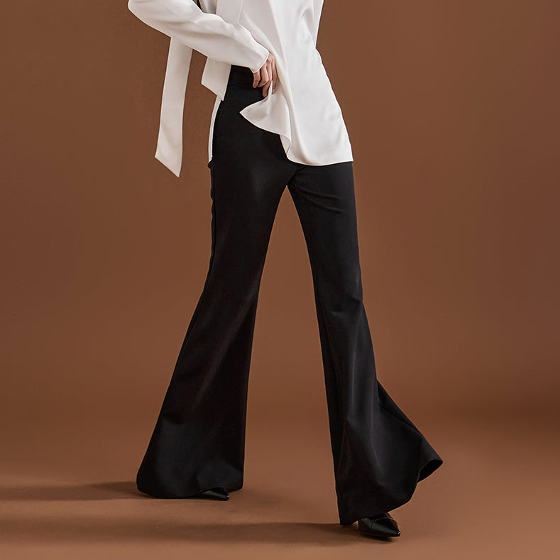 P9058  High-waist Maxi Bootcut Slacks