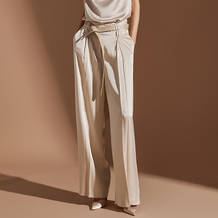 P3064 Satin Wide Slacks