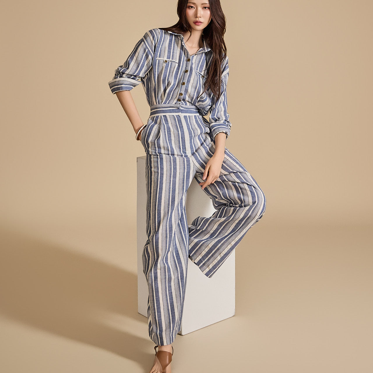 JS044 Striped Jumpsuit