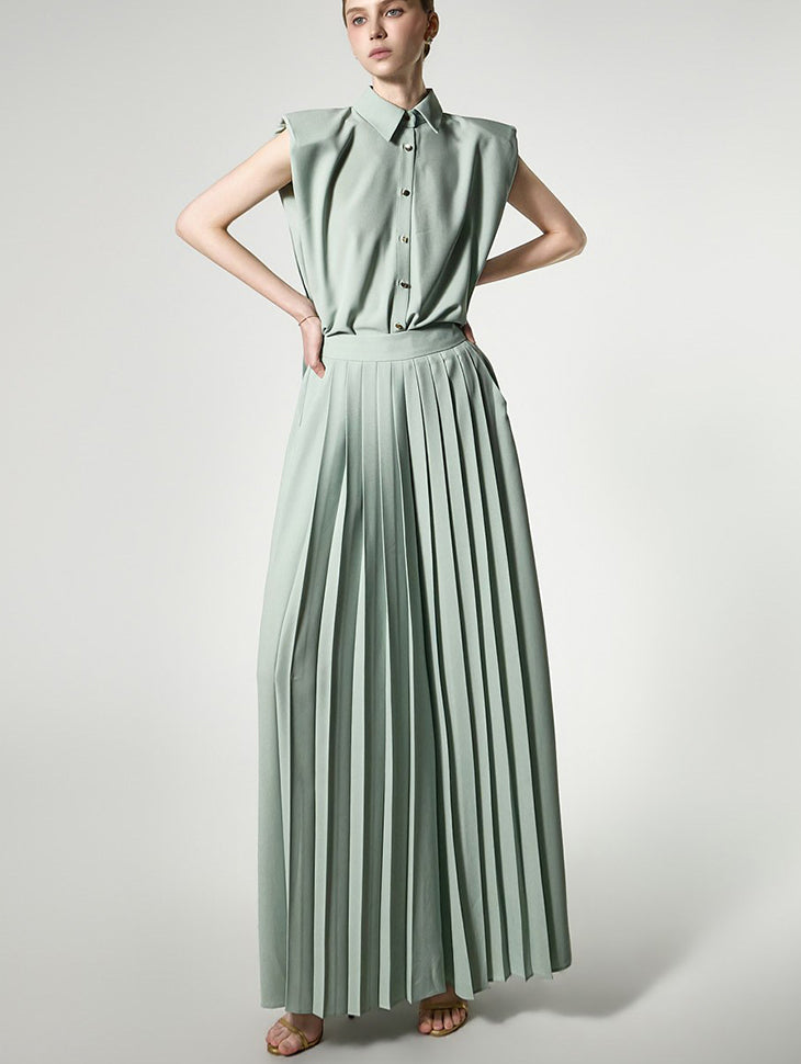P3806 Pleated Wide Slacks