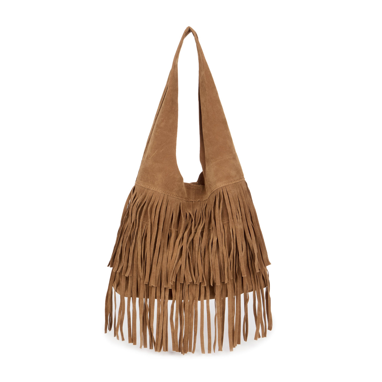 A-1615 Suede Fringe Shoulder Bag