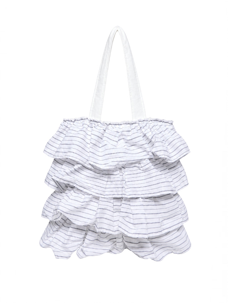 A-1869 Striped Frill Eco Bag
