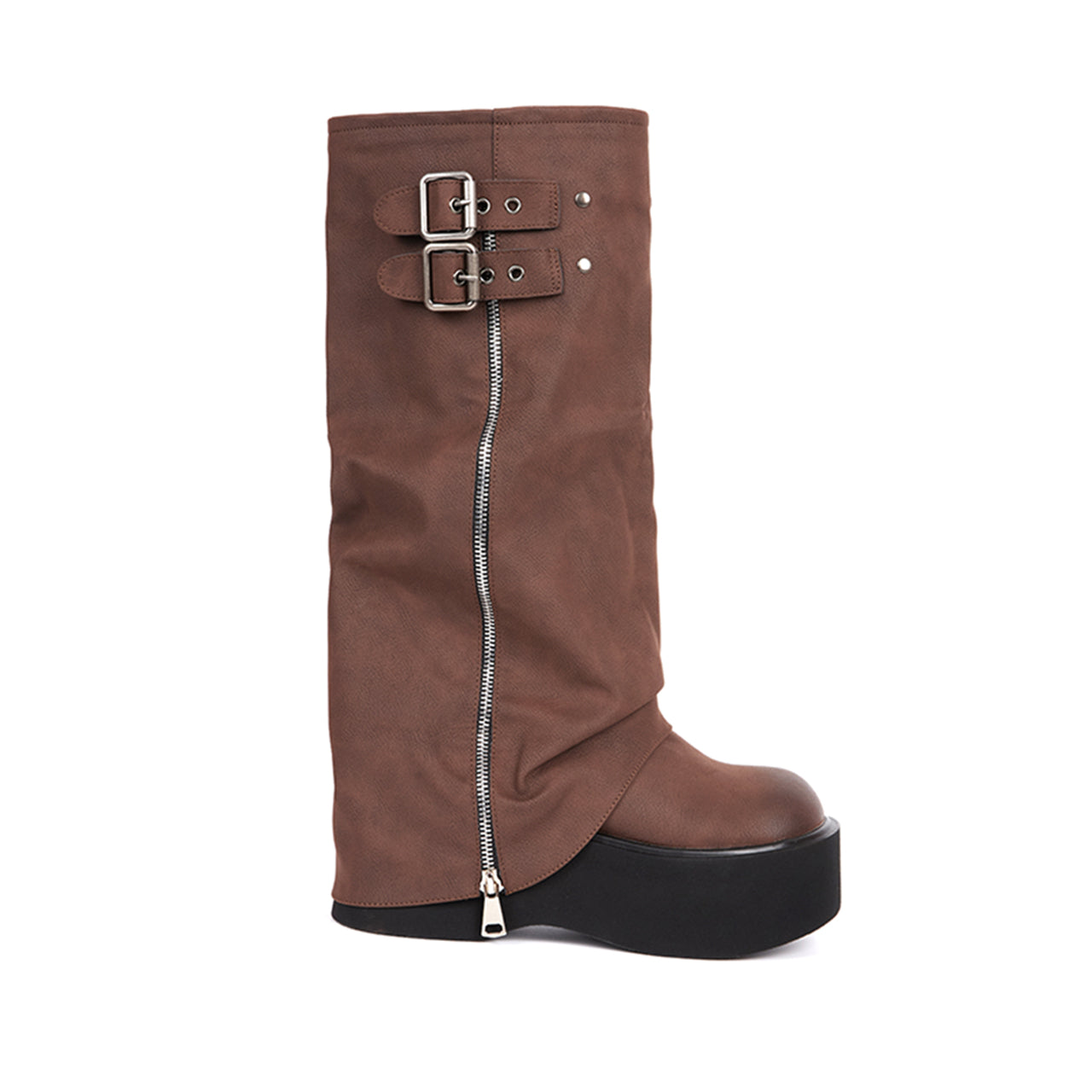 AR-3338 Fold Over Platform Long Boots