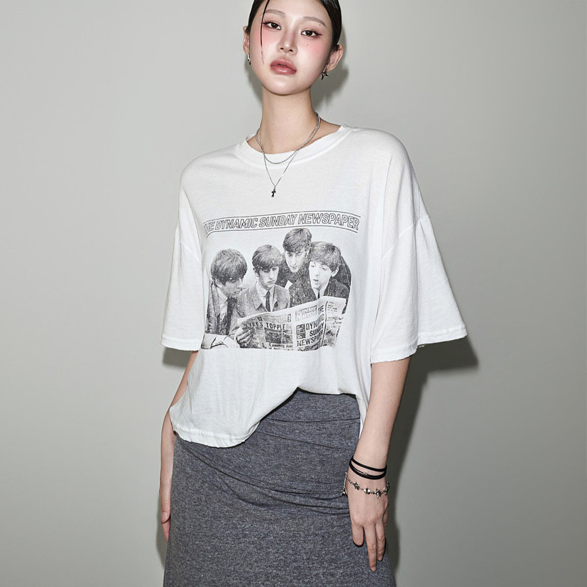 E4373 Vintage Print Top