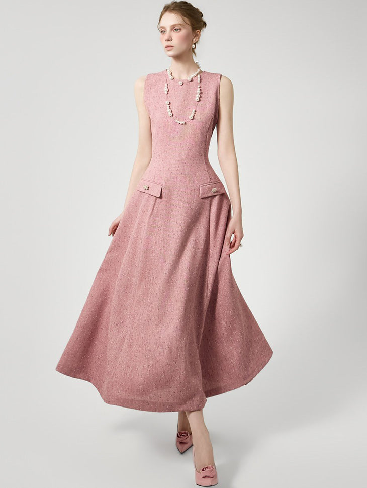 D9595 无袖喇叭连衣裙