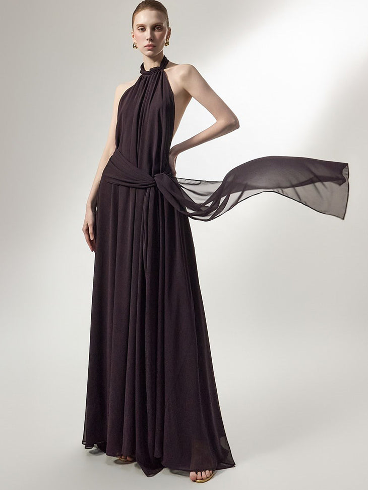 D5477 Halter Neck Dress