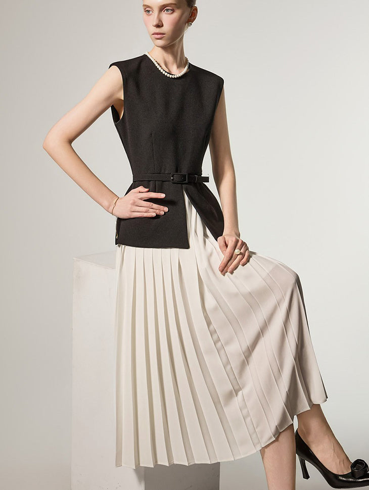 D5492 撞色连衣裙