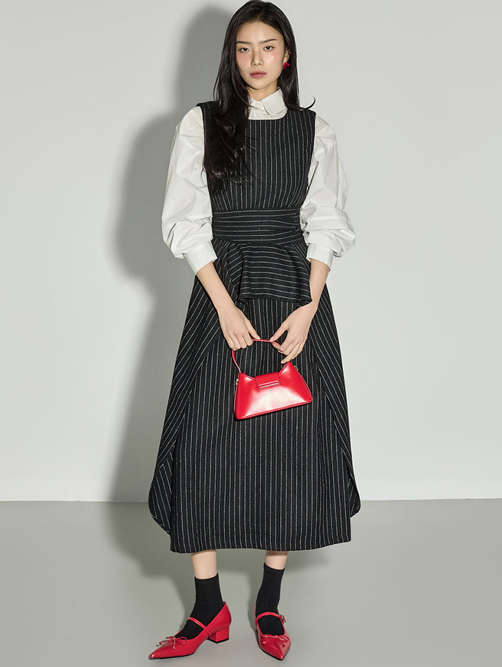 D5450 Striped Wool Dress