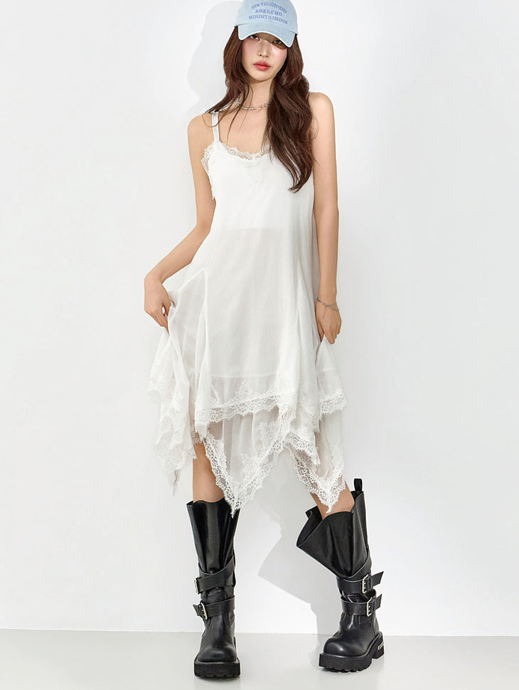 D5451 Lace Slip Dress