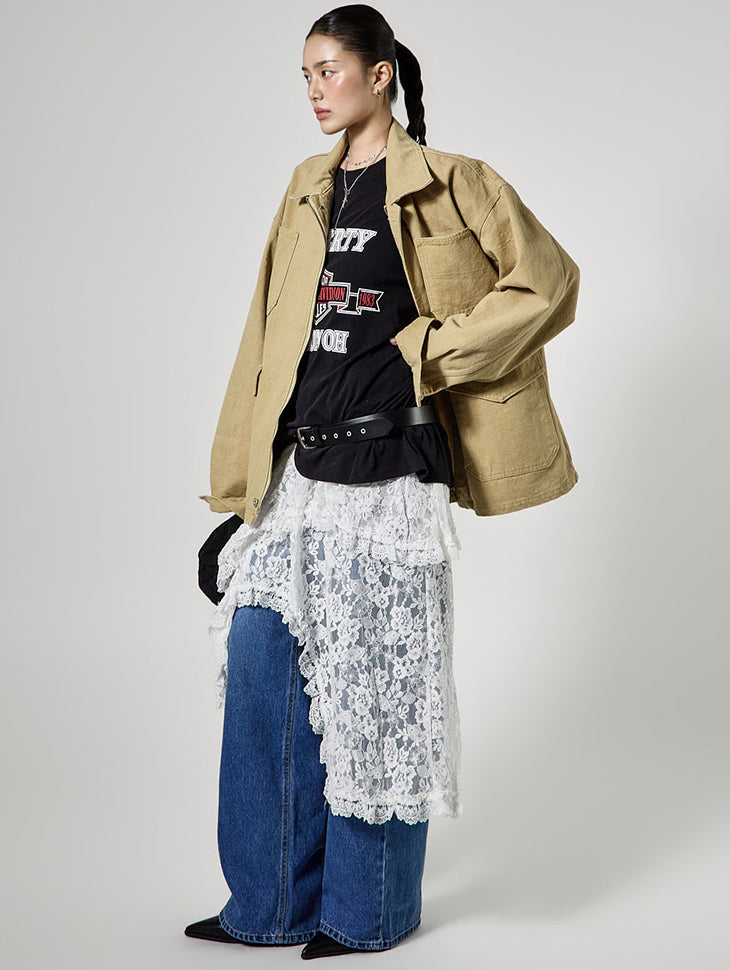 D5453 Lace Ankle-Length Dress