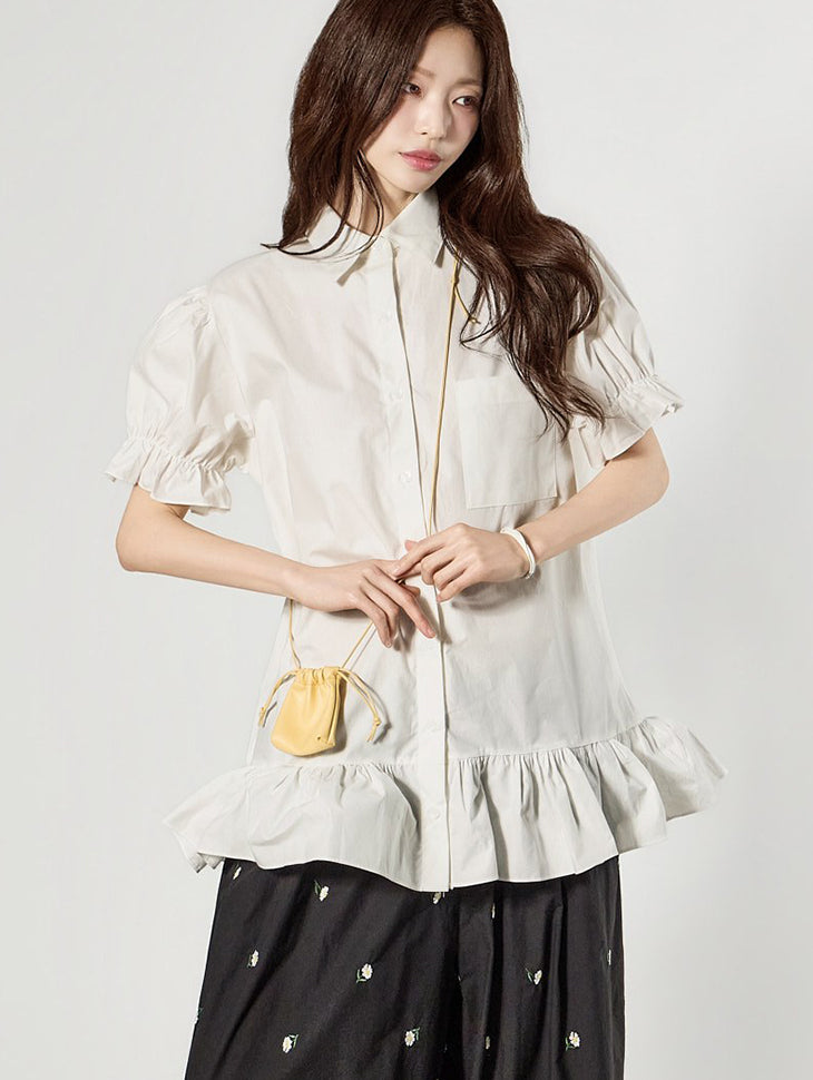 D5508 泡泡袖迷你连衣裙