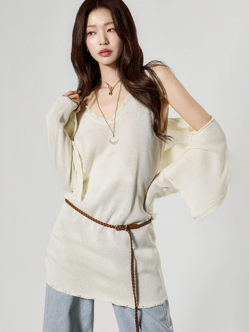 D5509 开衫针织两件套