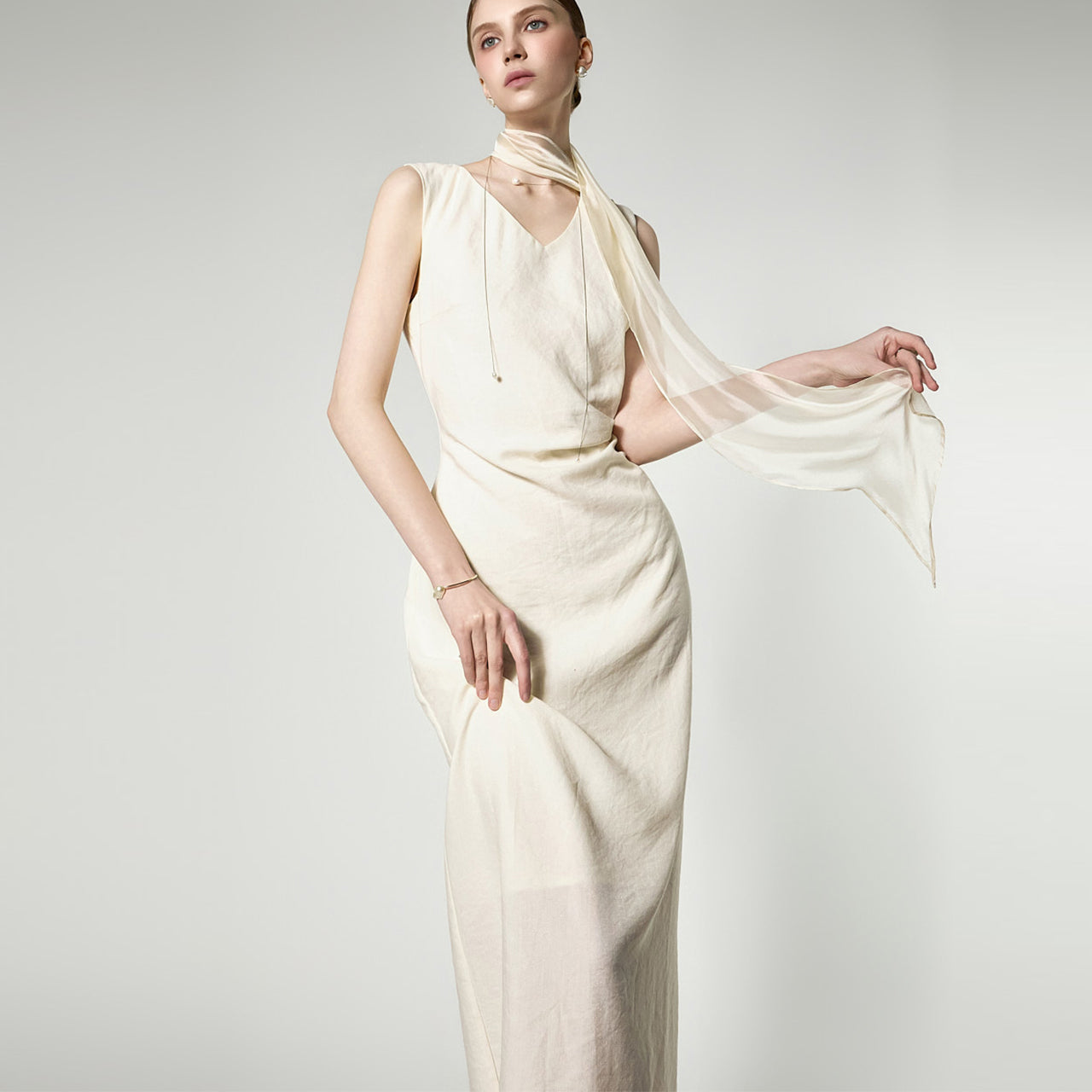 D5523 シフォンスカーフドレス