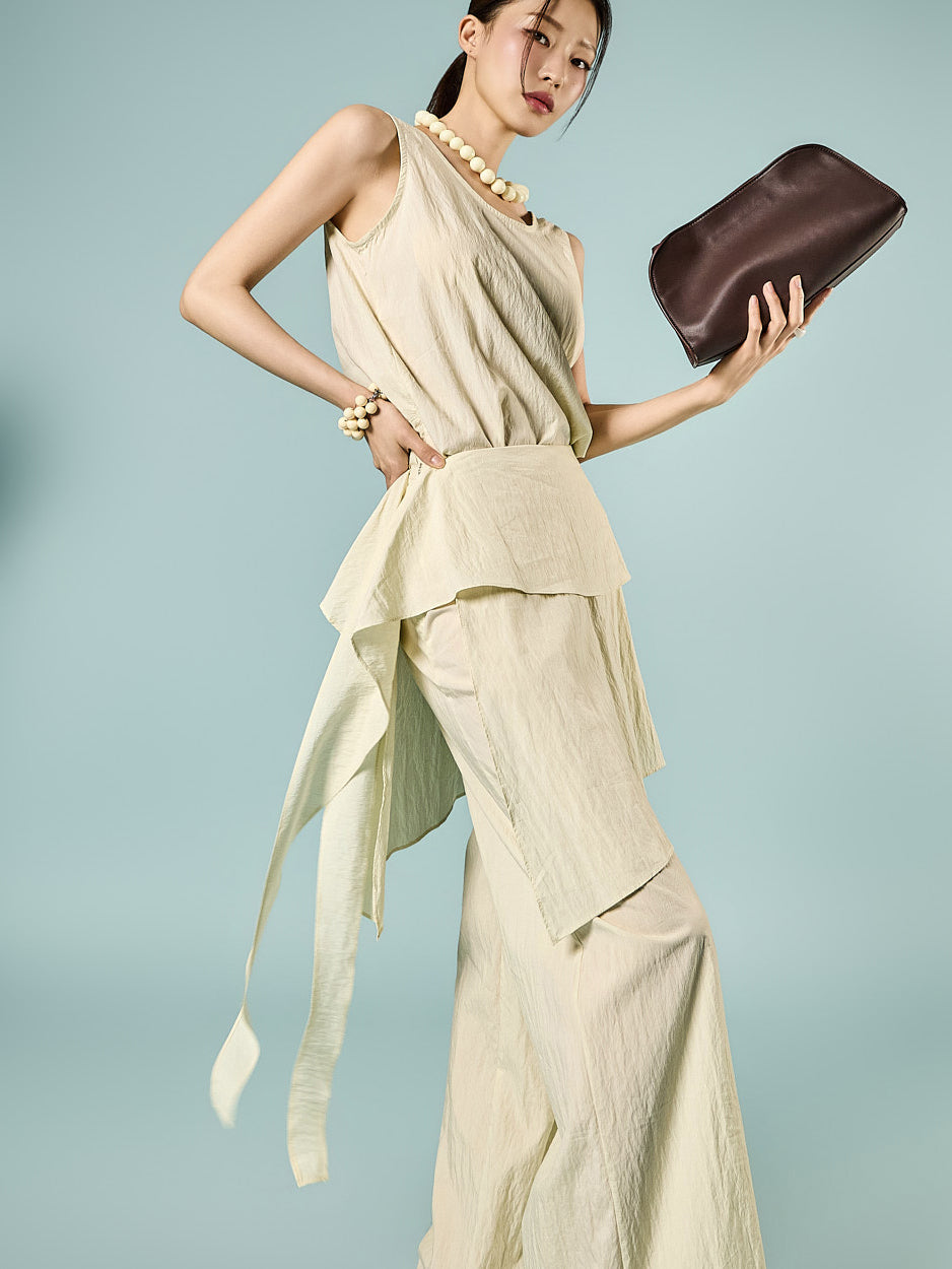 D5624 Asymmetrical Layered Two-Piece Set