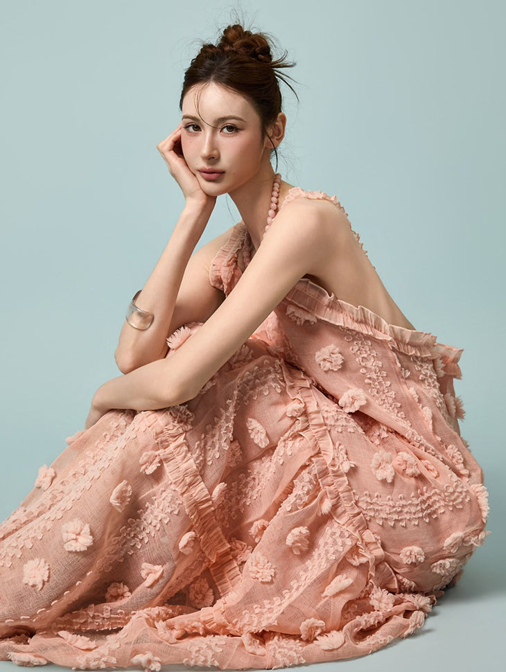 D5549 花卉雪纺连衣裙