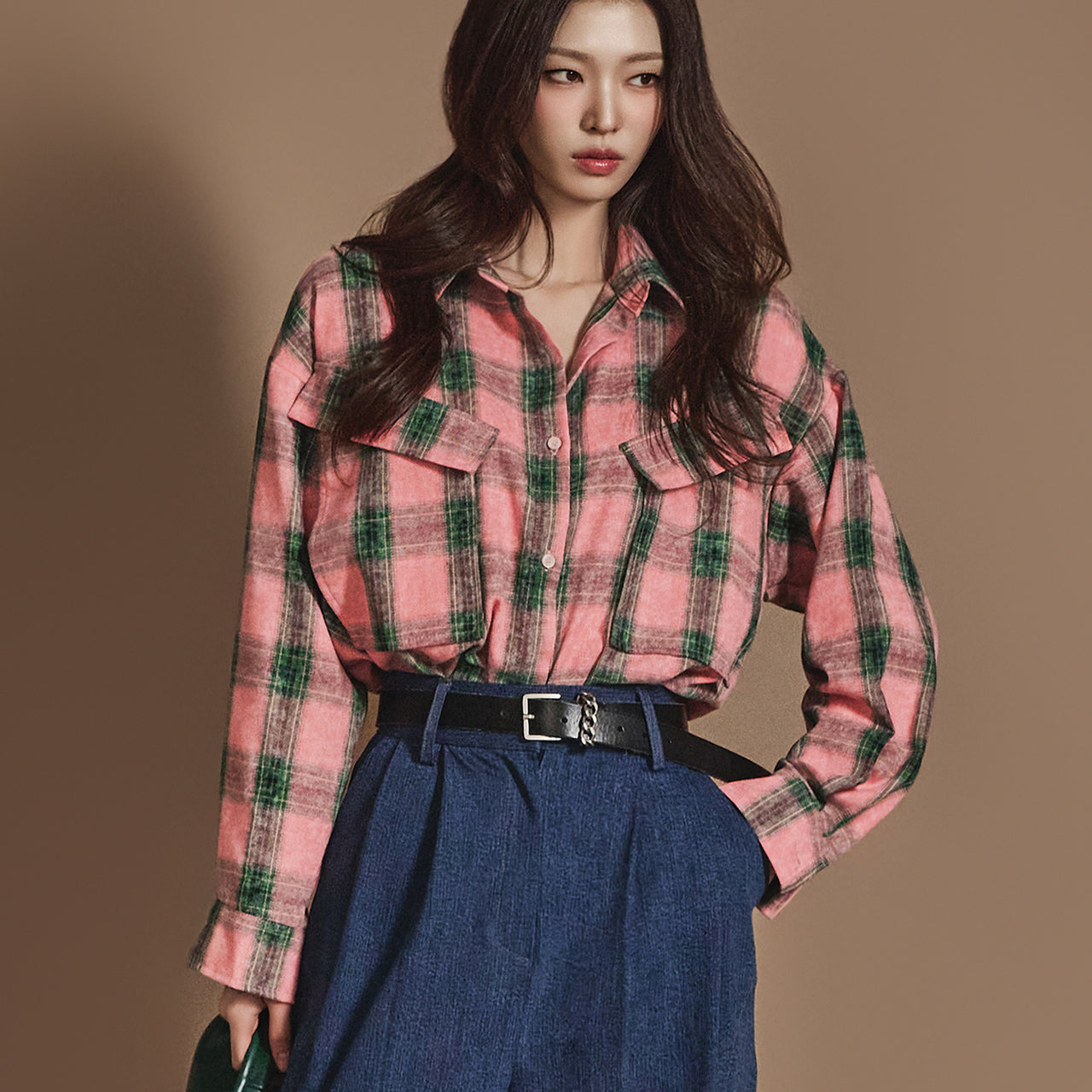 S693 Plaid Multi-way Shirt