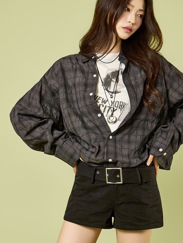 S886 Linen Check Shirts
