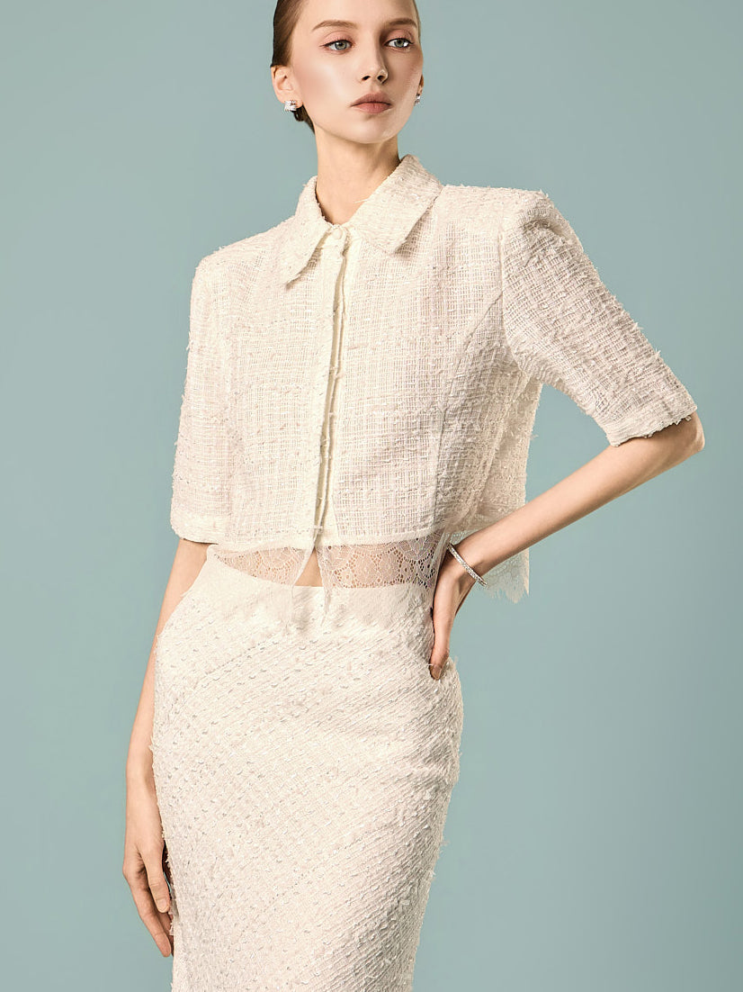B3056 Tweed Blouse