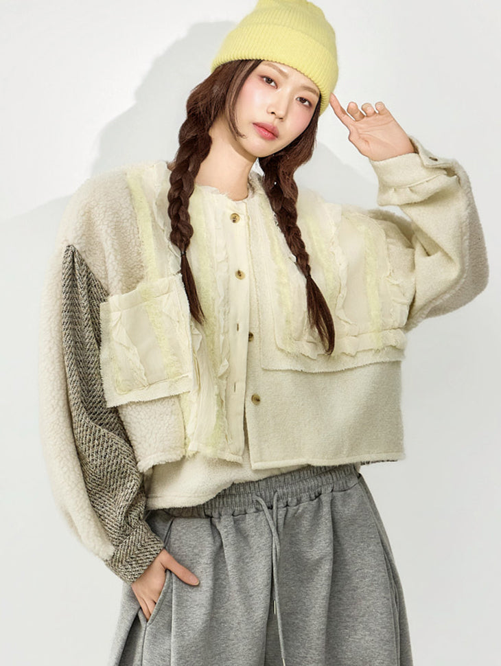 B3165 Frill Mix Blouse