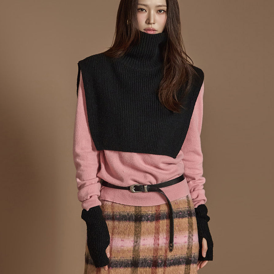 E2889 Turtleneck Knit Vest