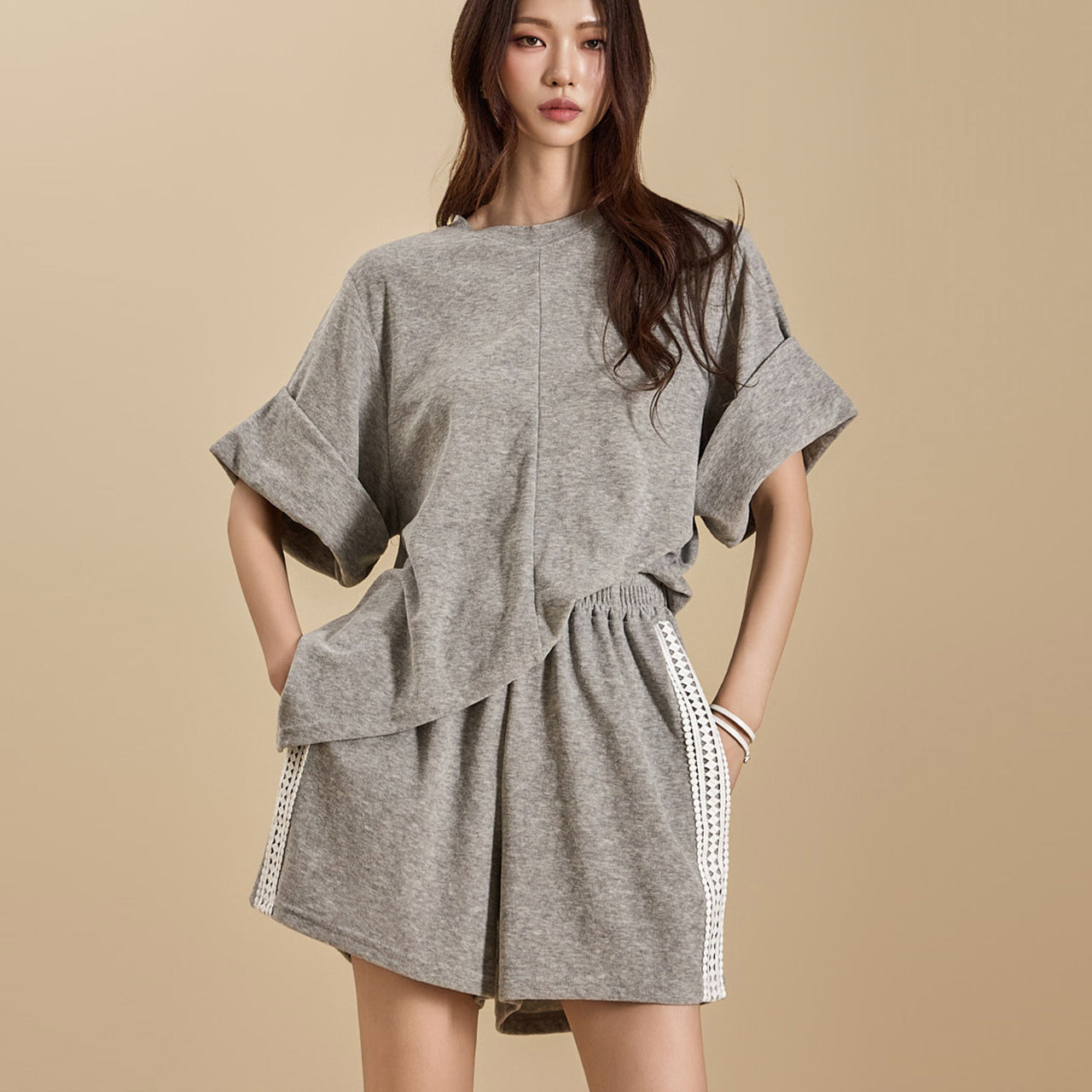 E3505 Terry Asymmetrical Top