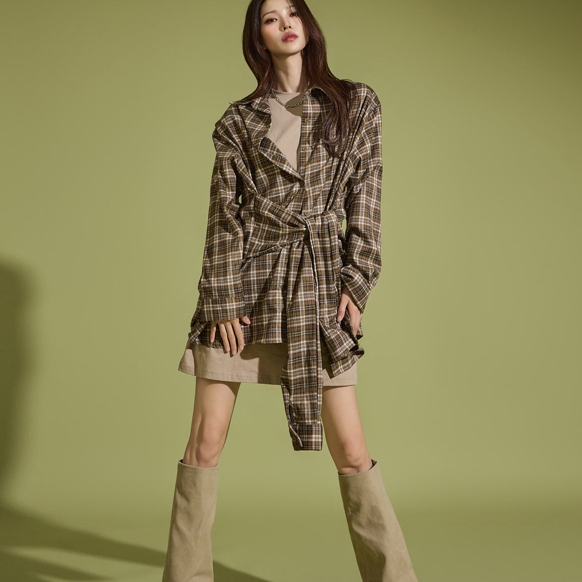 S663 Plaid Long Shirt